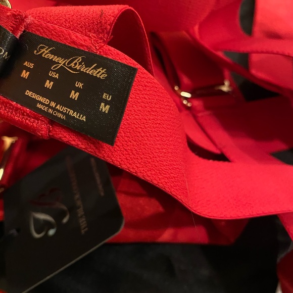 ❤️🔥 HONEY BIRDETTE GIA BRA & HARNESS NWT SIZE 32B RED - Picture 8 of 10